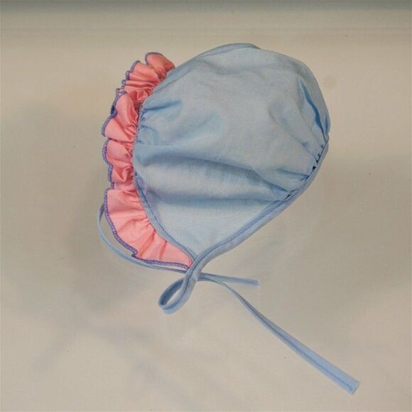 Vintage Doll Bonnet Hat And Pajama Top With Bunny Applique - Picture 4 of 9